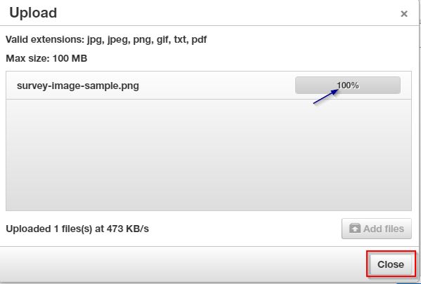 close image uploader