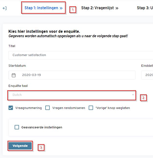 Hoe je de taal van je enquete kan instellen