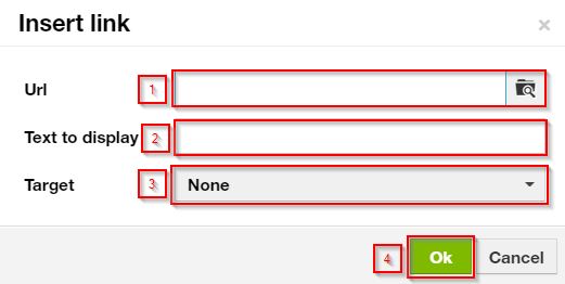 Fill in your hyperlink information