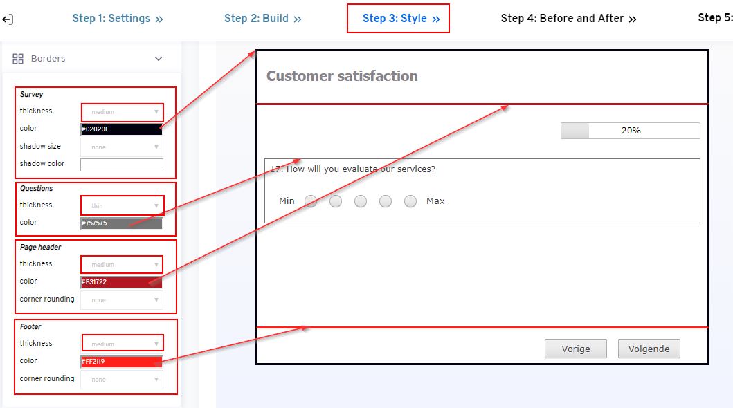 Add borders to your online survey