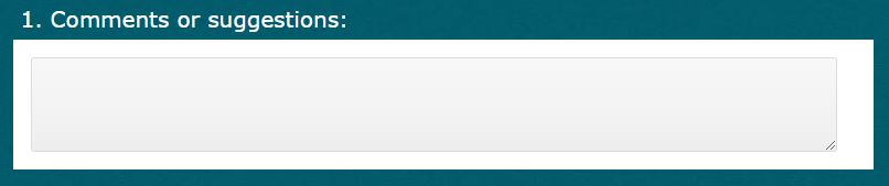 Survey Comment box