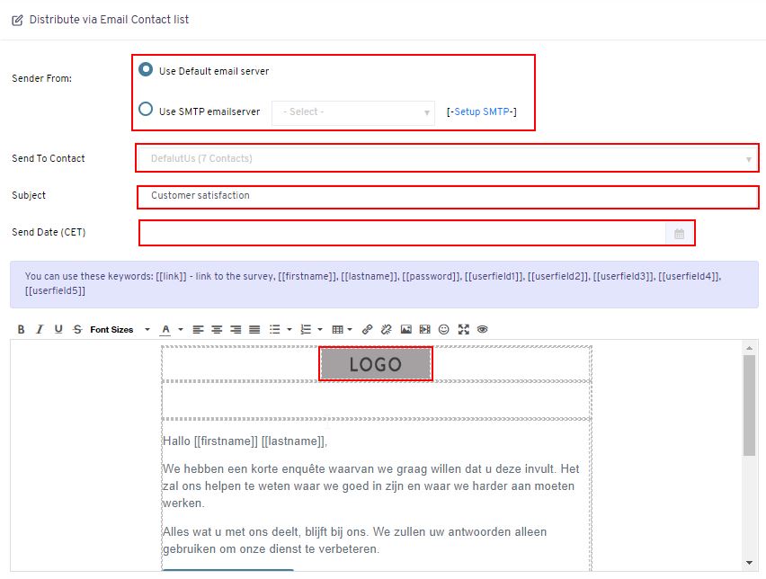 Survey email invitation