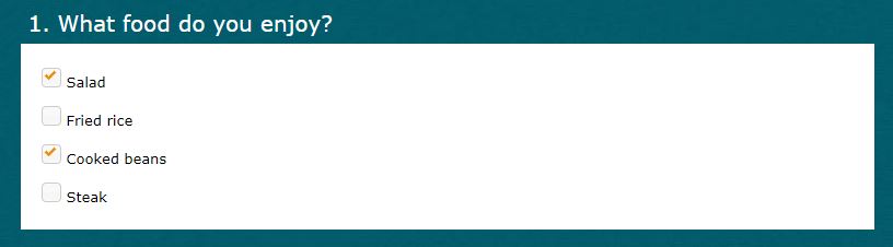 Multiple choice sample