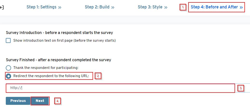 redirect survey to external website