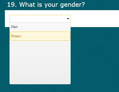 Selection menu & Dropdown survey question