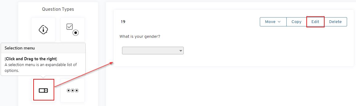 Selection survey question type
