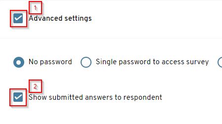 show online survey response to respondents