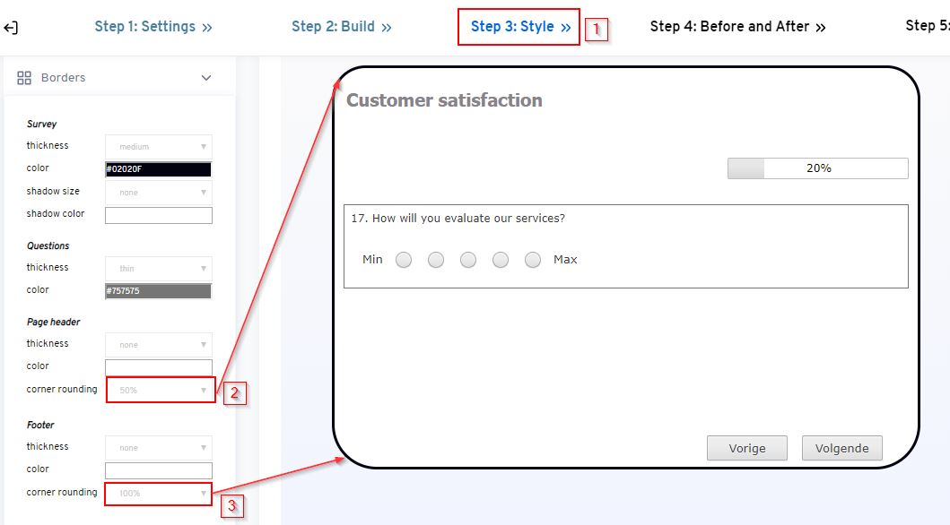 online survey rounded borders