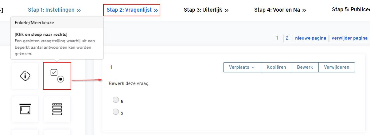 enquete enkele vraag 