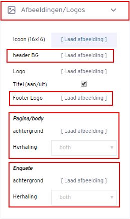 Enquete achtergrond afbeelding instellingen