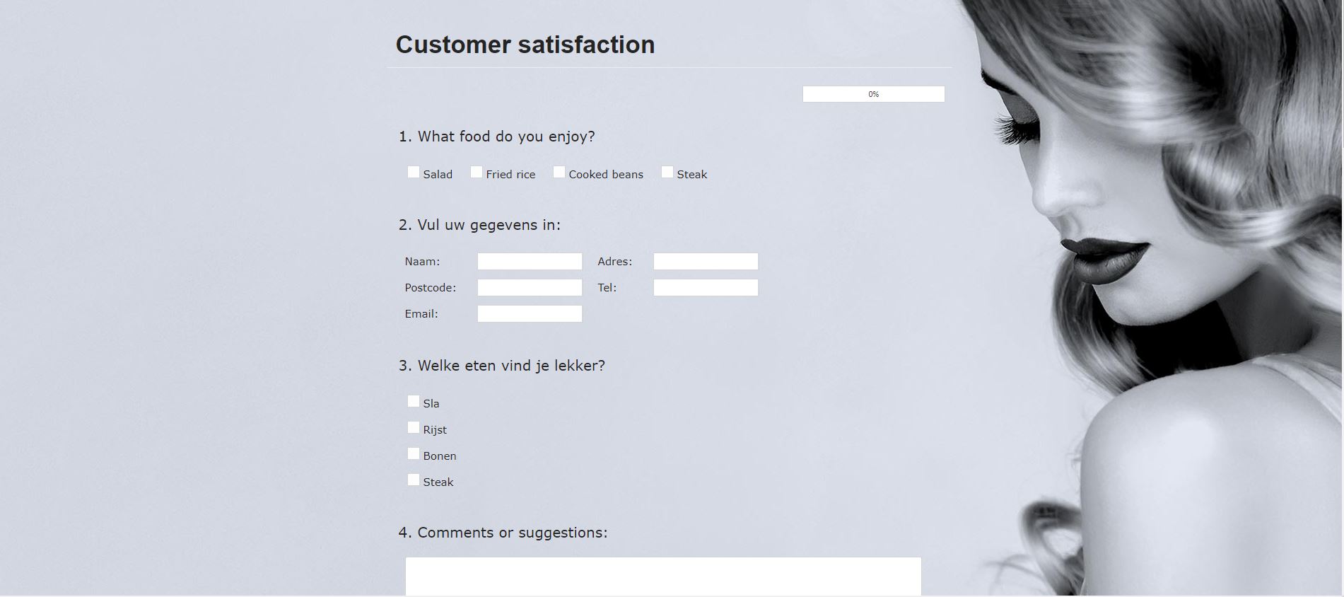 Transparent survey example