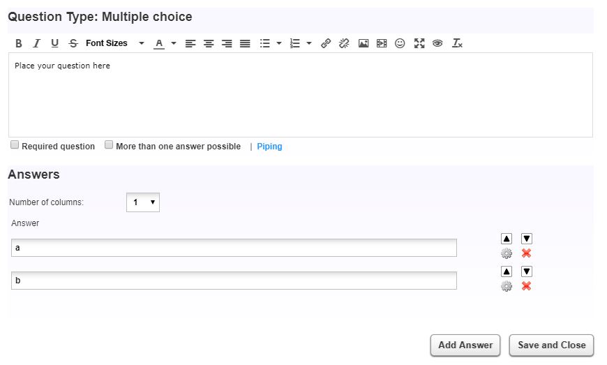 Edit survey question