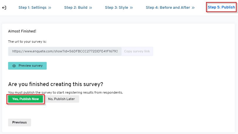 How do i publish my survey?